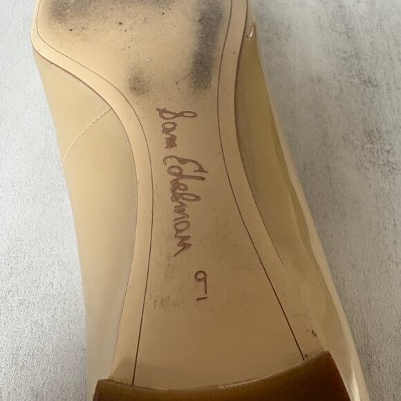 Sam Edelman Savana Flats Nude Patent Gold Studded Women's 9M - Picture 11 of 13